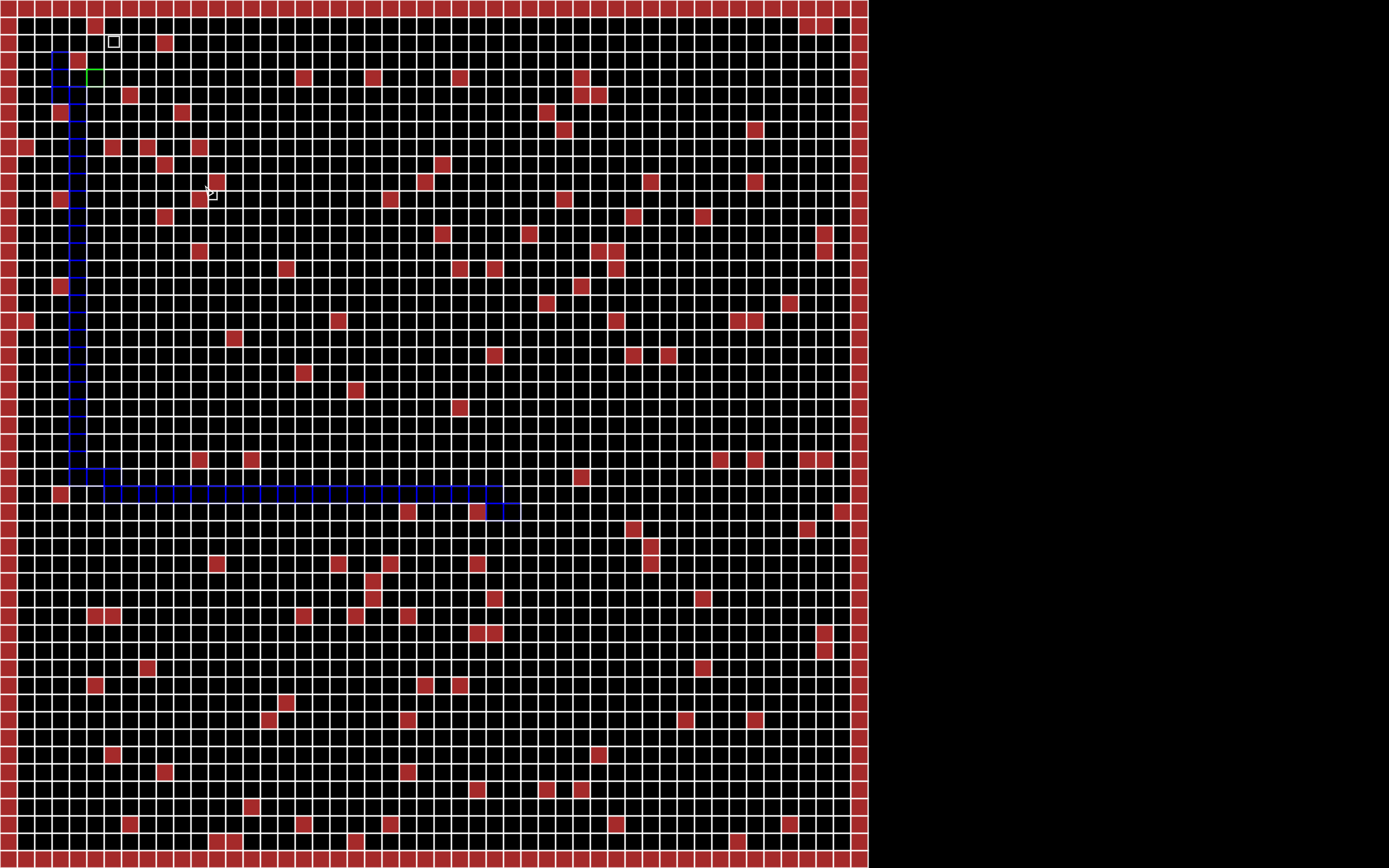 The scenariom the arrow is the boid and the white block at the top is the goal.