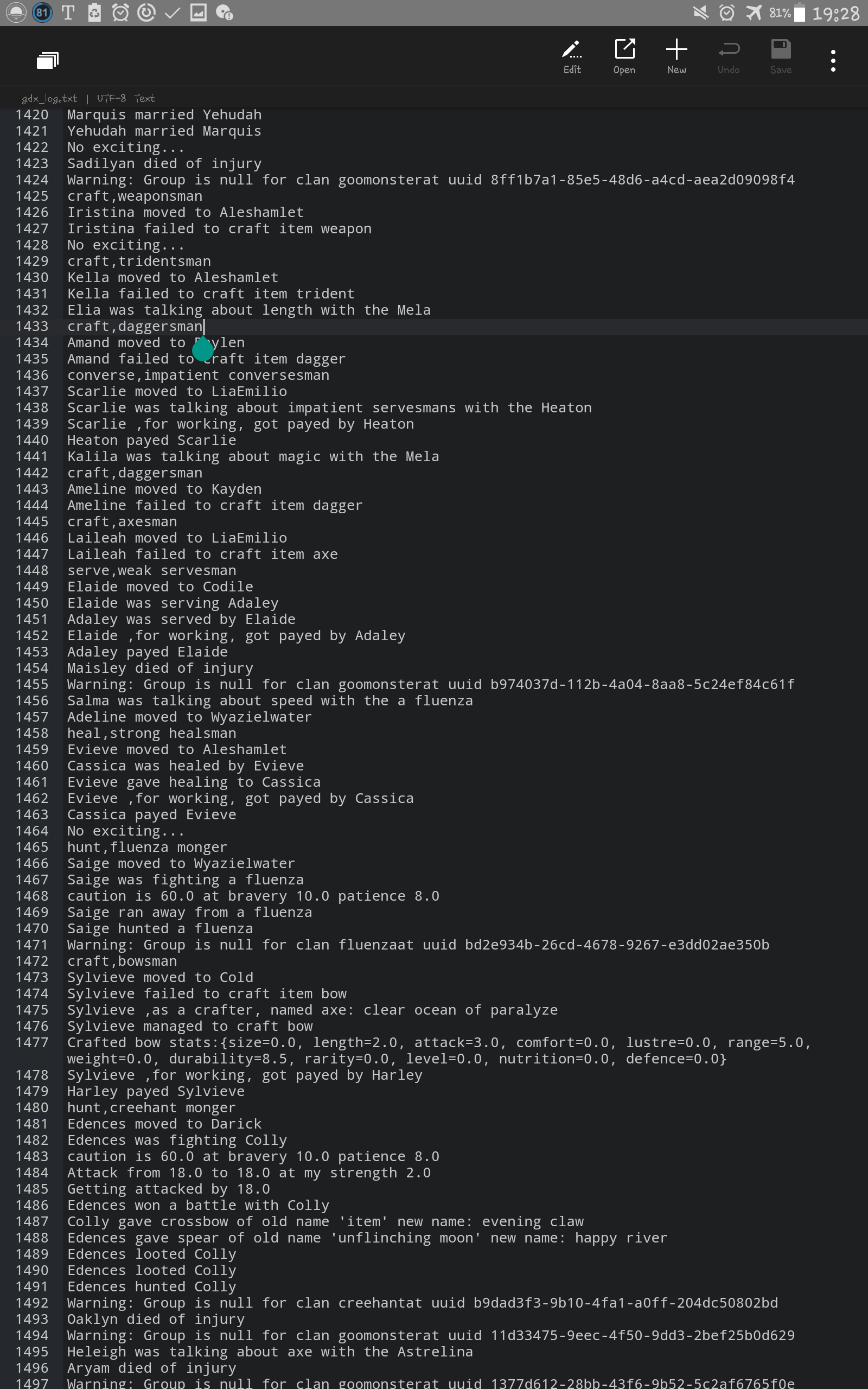 some log output for those curious ;)